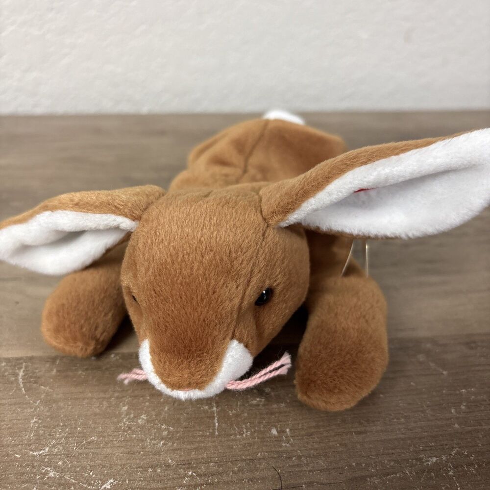 Ty Beanie Baby Ears Bunny April 1995 Easter Brown Stuffed Toy